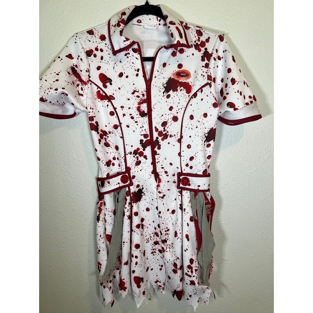 Zombie Nurse Costume Blood Splatter Dress Small Halloween Horror